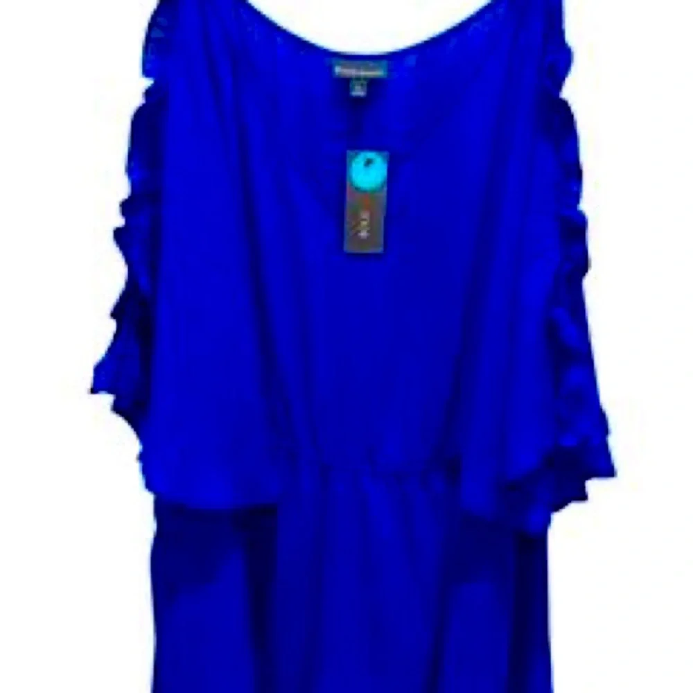Bold Elements Women’s Royal Blue Romper Lined Cold Shoulder NWT - Picture 1 of 7